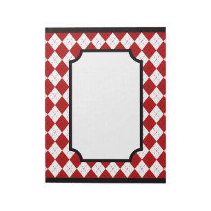 Classic Red Argyle Kitchen Notepad