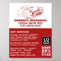 Classic Red, Auto Mechanic & Repairs Advertising