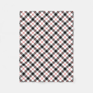 Classic Red Black and White Plaid Fleece Blanket
