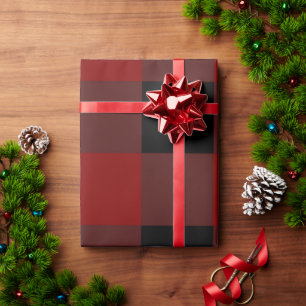 Classic Red & Black Buffalo Plaid Christmas Wrapping Paper
