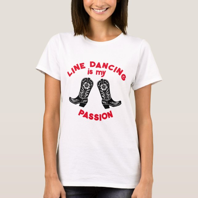 Classic Red Black Line Dancing T-Shirt (Front)