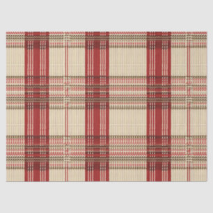 Classic Red & Black Tartan Plaid - Rustic Woven 2 Tissue Paper