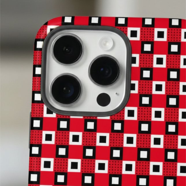 Classic red black & white chequered pattern Case-Mate iPhone case (Creator Uploaded)