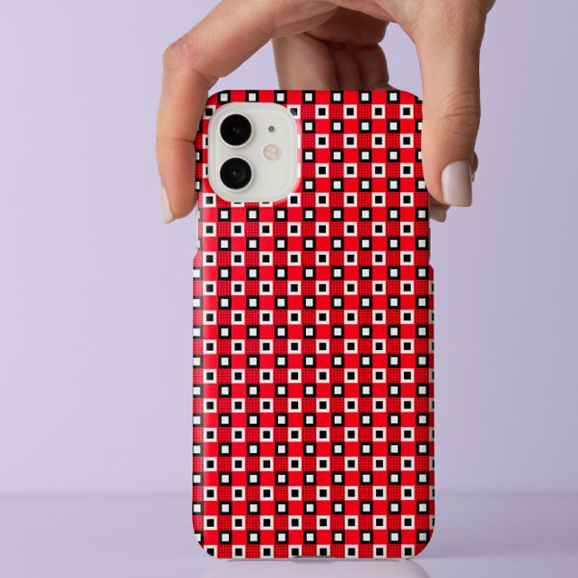 Classic red black & white chequered pattern Case-Mate iPhone case (Creator Uploaded)