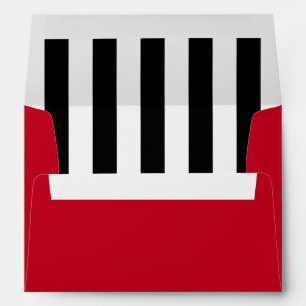 Classic Red   Black & White Stripes Lined Envelope