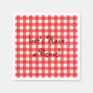 Classic Red Cafe Gingham Picnic Napkin