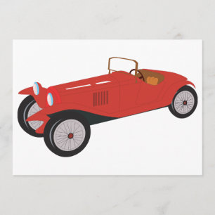 Classic Red Car Invitations