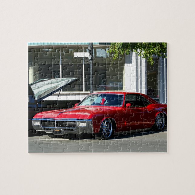 Classic red car jigsaw puzzle (Horizontal)