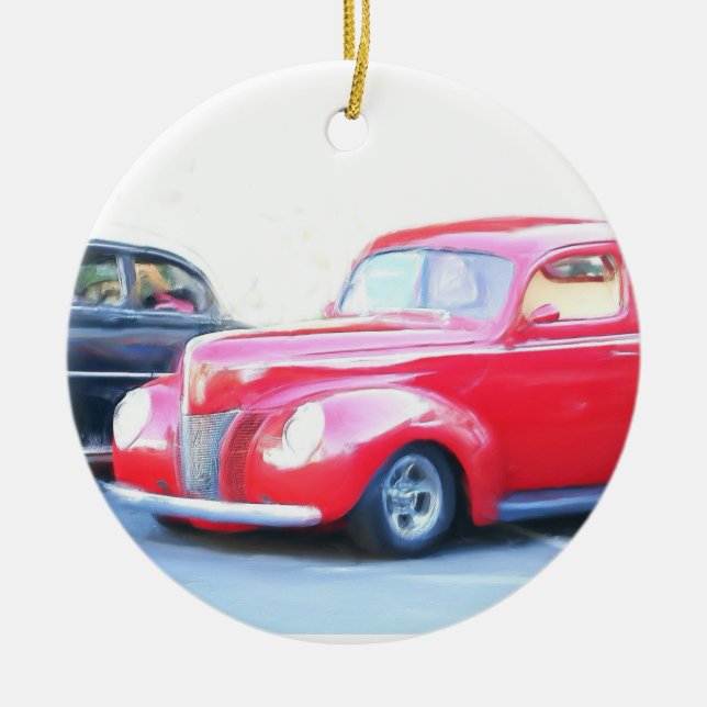 Classic red car ornament (Front)
