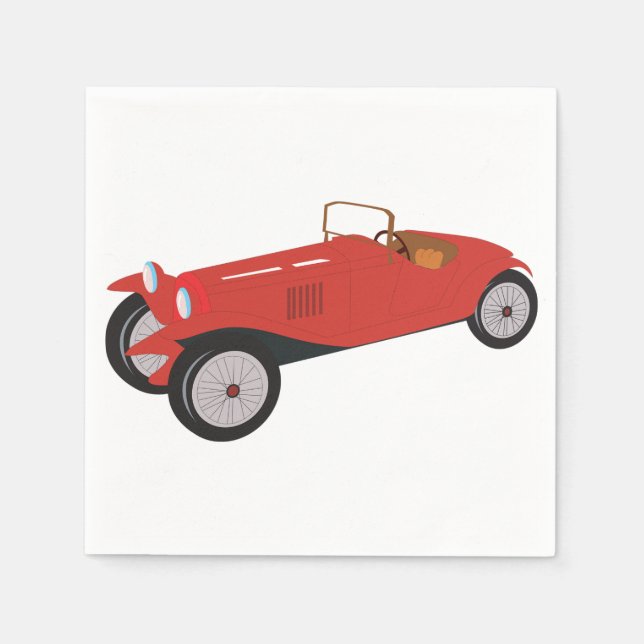Classic Red Car Paper Napkins (Front)