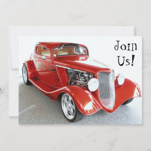 Classic Red Car Retirement Party Invite