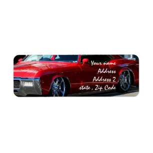 Classic red car return address label