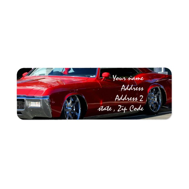 Classic red car return address label (Front)