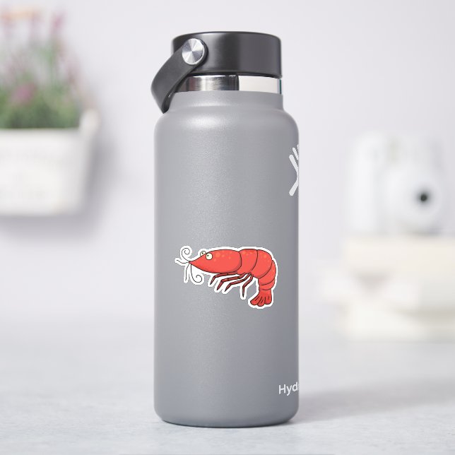 Classic Red Cherry Shrimp Sticker (HydroFlask)