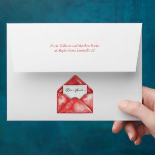 Classic Red Christmas Wedding Envelope