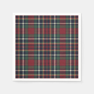 Classic Red Dark Blue Green Plaid Pattern Napkin