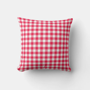 Classic Red Gingham Country Pattern Cushion
