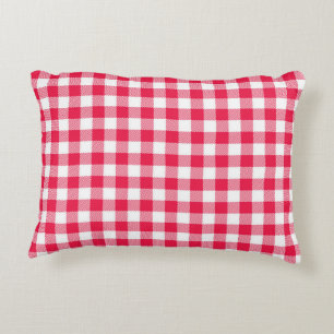 Classic Red Gingham Country Pattern Decorative Cushion