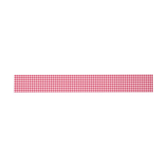 Classic Red Gingham Country Pattern Invitation Belly Band (Flat)