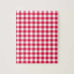 Classic Red Gingham Country Pattern Jigsaw Puzzle