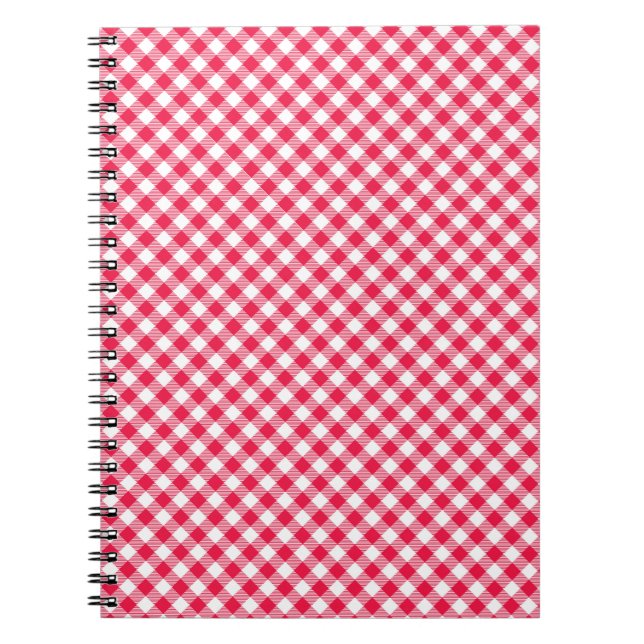 Classic Red Gingham Country Pattern Notebook (Front)