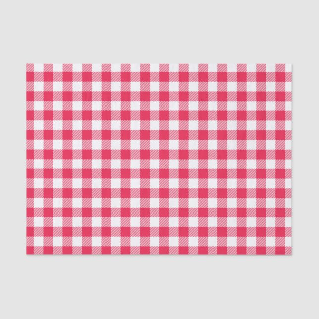 Classic Red Gingham Country Pattern Tissue Paper (Front)