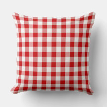 Classic Red Gingham Pattern Throw Pillow