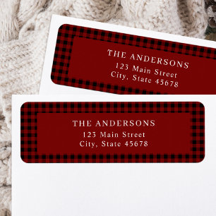 Classic Red Gingham Return Address Label