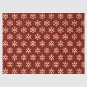 Classic Red Gold Metallic Snowflake Christmas Tissue Paper