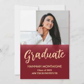 Classic Red Graduation Invite Invitation