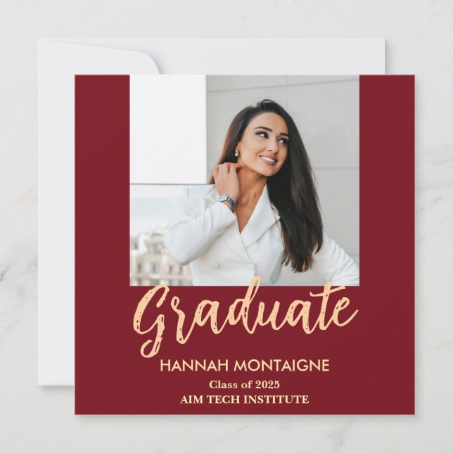 Classic Red Graduation Invite Invitation (Front)