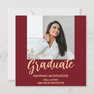 Classic Red Graduation Invite Invitation