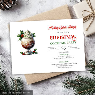 Classic Red Green Festive Cocktails Party Invites