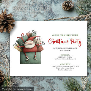 Classic Red Green Funny Santa Christmas Invitation