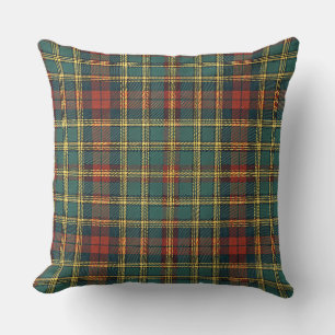 Classic Red & Green Scottish Tartan Plaid Pattern Cushion