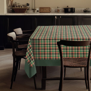 Classic Red Green Tartan Festive Holiday Gathering Tablecloth