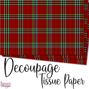 Classic red green tartan plaid tissue paper