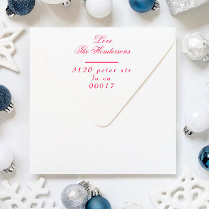 Classic RED Holiday Names traditional return label Self-inking Stamp