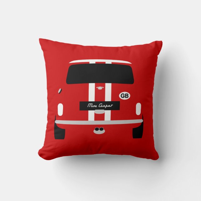 Classic Red hot Austin Mini  car Cushion (Front)