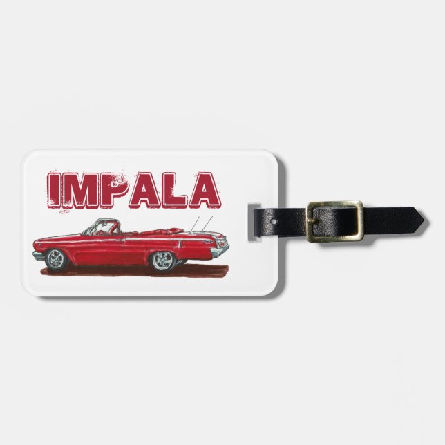Classic Red Impala Convertible Luggage Tag (Front Horizontal)