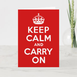 Classic Red Keep Calm and Carry On Card