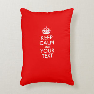 Classic Red KEEP CALM AND Your Text for Cool Gift Decorative Cushion