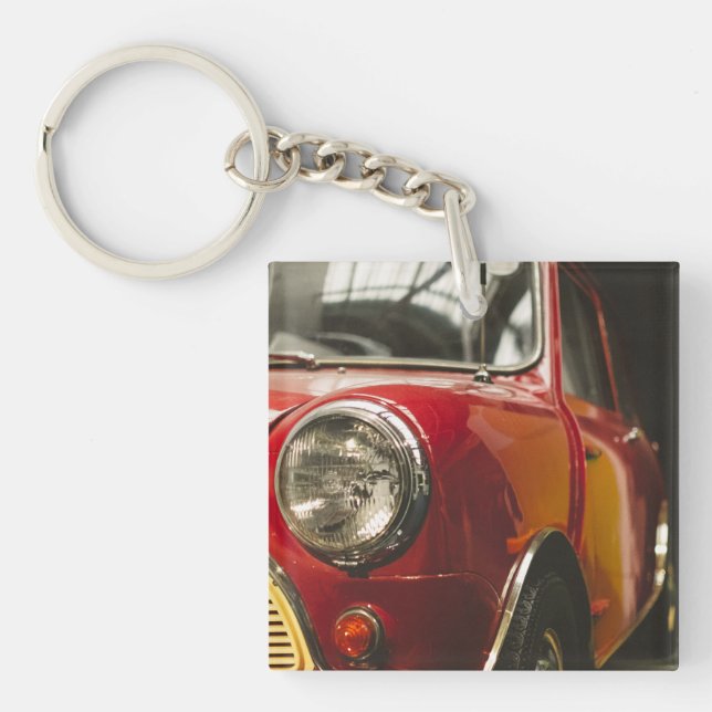 Classic Red Mini Car Key Ring (Front)