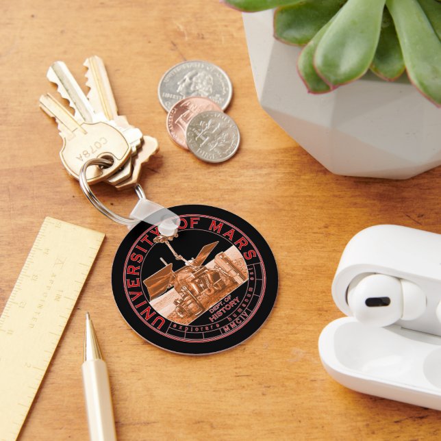 Classic Red Orange Logo Mars University Key Ring (Desk)
