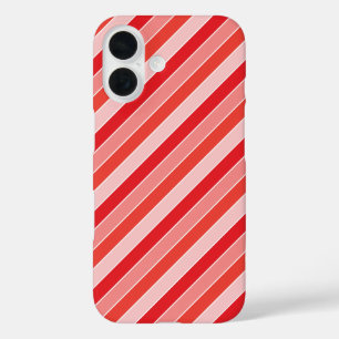 Classic Red Orange Pajama Stripes Pattern iPhone 16 Case