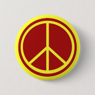 Classic Red Peace Sign 6 Cm Round Badge