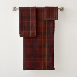 Classic Red Plaid Christmas Bath Towel Set
