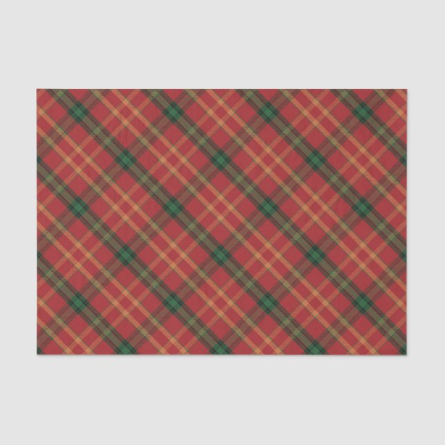 Classic Red Plaid Christmas Tissue Paper (Front)