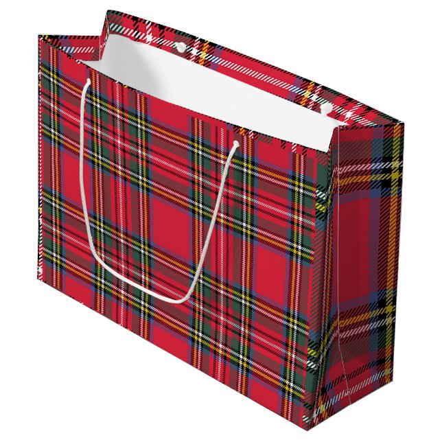 Classic Red Plaid Large Gift Bag (Front Angled)