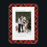 Classic Red Plaid Pattern Merry Christmas Photo Magnet<br><div class="desc">Bring a touch of holiday cheer to your home with our Customisable Photo Christmas Magnet! Perfect for displaying cherished memories, this magnet allows you to personalise it with your favourite festive photo, making it a unique addition to your holiday decor. An ideal gift for family and friends—create memorable keepsakes for...</div>